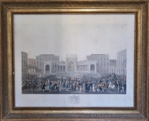 Four Large Lithography: Entry of King William I into Brussels in 1815