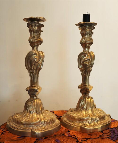 Pair of Louis XVI style candelholders