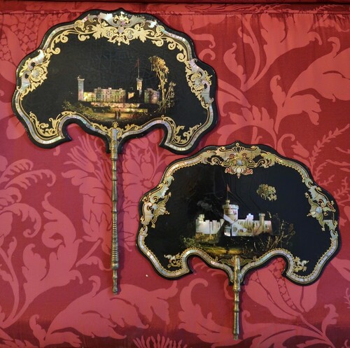 Pair of Victorian Screens with English Royal Castles