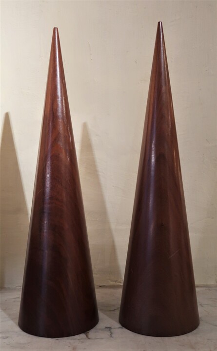 Pair of wooden cone