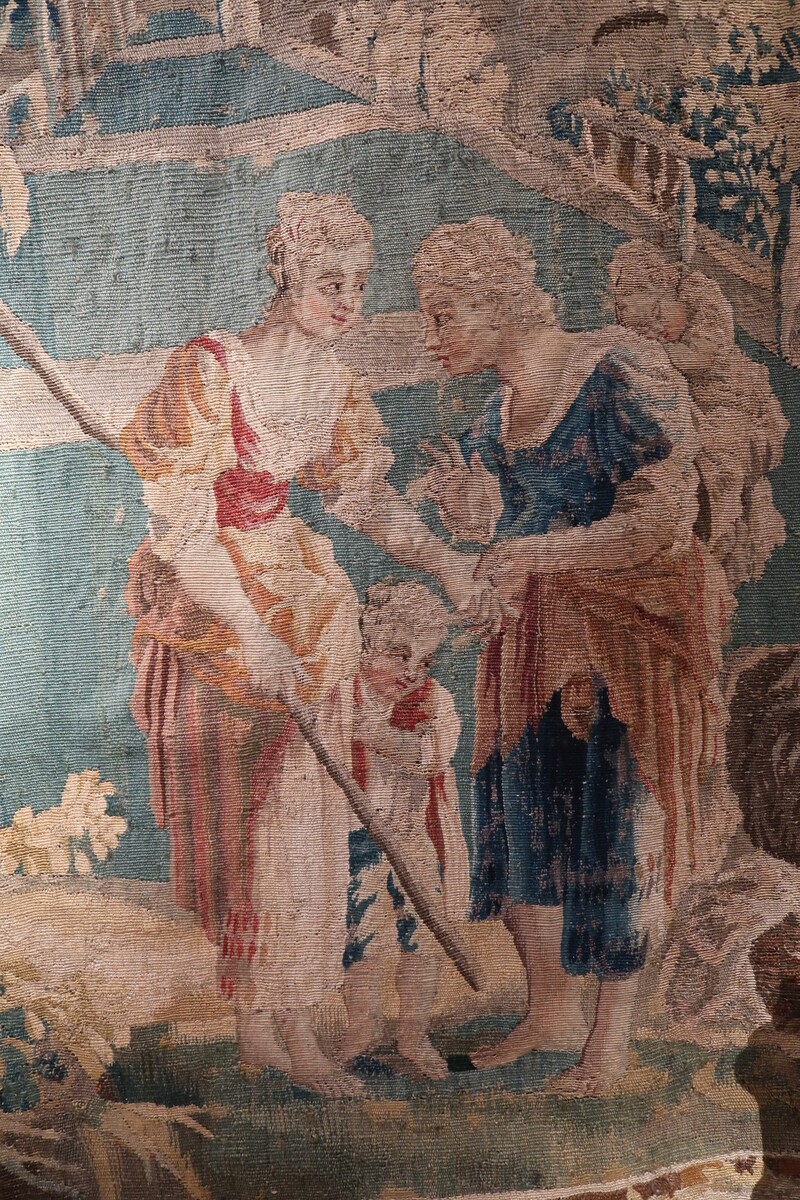 Aubusson Tapestry: The Fortune Teller, after Jean-Baptiste Huet