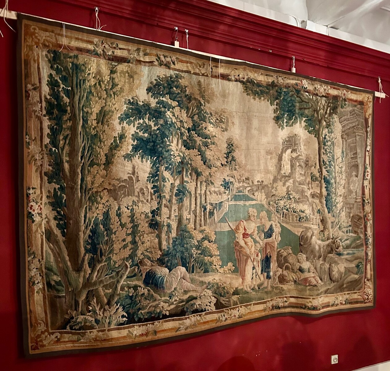 Aubusson Tapestry: The Fortune Teller, after Jean-Baptiste Huet