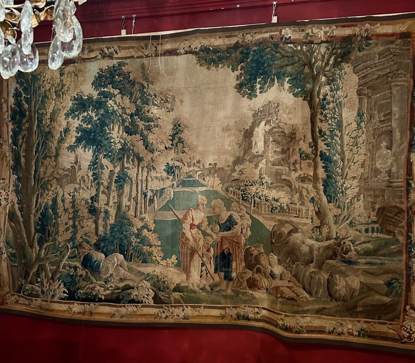 Aubusson Tapestry: The Fortune Teller, after Jean-Baptiste Huet