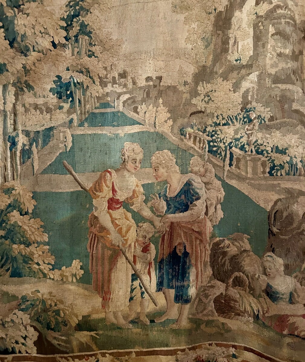 Aubusson Tapestry: The Fortune Teller, after Jean-Baptiste Huet