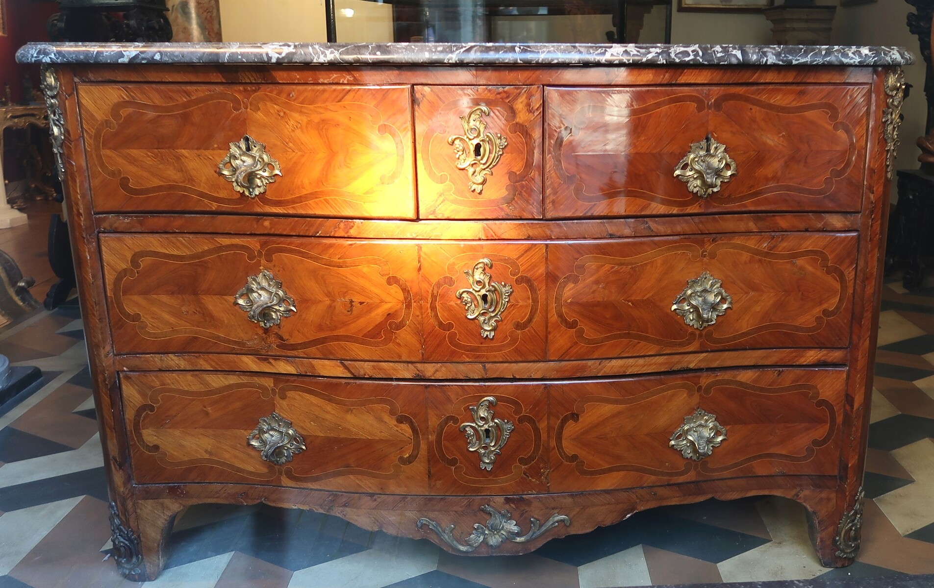 Five drawer commode by Jean-Baptiste Saunier