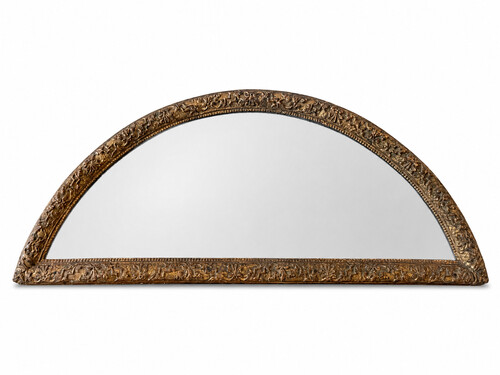 Half-moon-shaped mirror