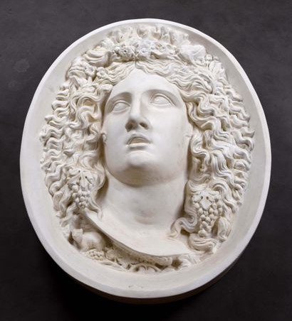 Large plaster mask allegory of Bacchus ?