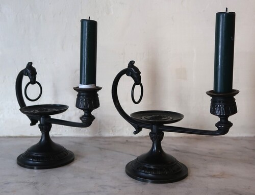 Pair of candelholders