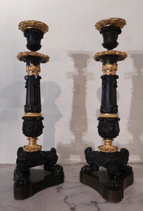 Pair of Charles X candelholders