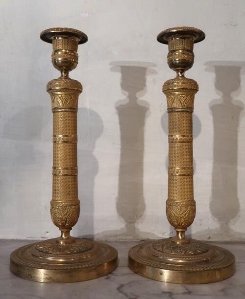 Pair of Empire candelholders 