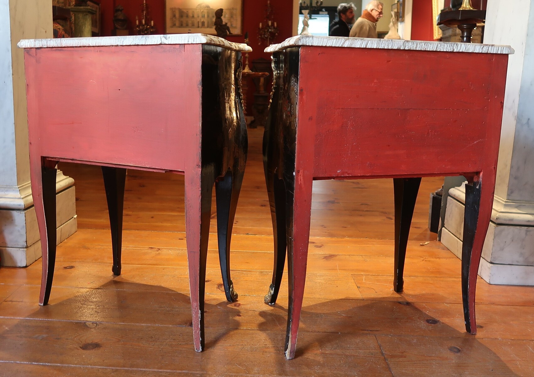 Pair of Louis XV style commodes in Chinese style